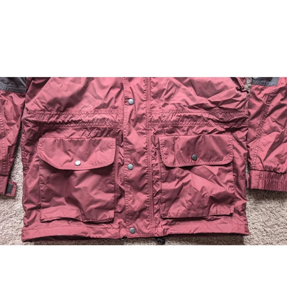 Vintage Woolrich Colorblock Windbreaker Set – Maroon‎ & Black Large Gorpcore